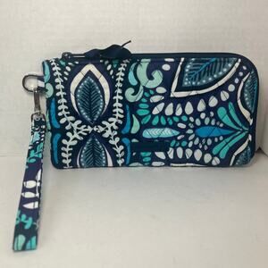 Vera Bradley Blue Island Medallion RFID Tech Wristlet Wallet